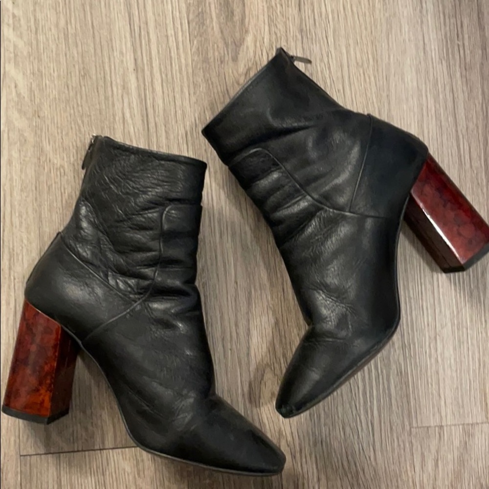 Topshop turquoise heel ankle boots sock boots